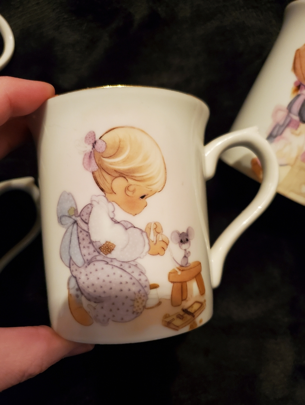 1984 ENESCO Precious MOMENTS 4 Coffee/tea MUGS BLESSED ARE SERIES VINTAGE - Picture 6 of 11